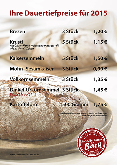 Bäckerei Frischeisen Sortiment